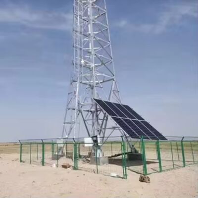 15 22 38M 4-poots hoekige off-grid zonne-rooster telecomtoren met gegalvaniseerd staal en batterijback-up voor noodcommunicatie