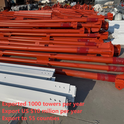 18M 42M 3 Leg Tubular Mountain Seismic Resistant Telecom Tower 9 Level Anti-Shock For High Altitude Area