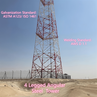 20 30 40 60 M Meter Thermisch verzinkte 4-potige hoekstaaltoren Multi-antenne voor stedelijke 5G