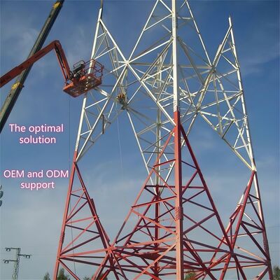 40M 80M Q355 Staal 4 Legged Telecomtoren Gegalvaniseerde Wind Bestand voor Kust Hoge Windzone