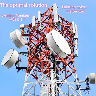 40M 80M Q355 Staal 4 Legged Telecomtoren Gegalvaniseerde Wind Bestand voor Kust Hoge Windzone
