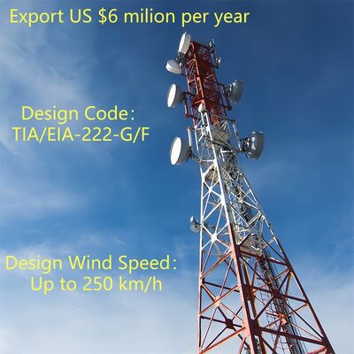 40M Corrosion Proof 4 Legged Antenna Tower Iso Certified For Telecom Infrastructure