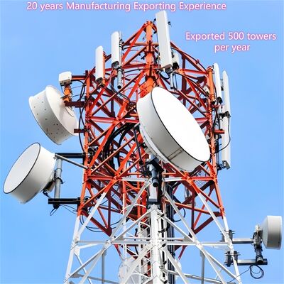 Aangepaste hoogte 4-potige hoekige roosterstaaltoren voor commercieel complex 5G