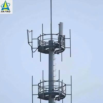 27M monopole modulaire telecomtoren Hoge windweerstand Ontworpen stedelijk dicht gebied 5G-dekking Thermisch verzinkte stalen structuur