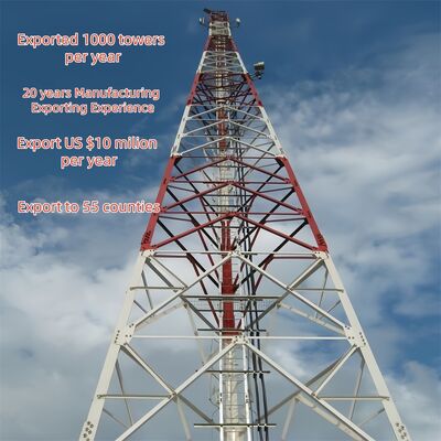 44M Q355 staal onderhoudsarme 3-potige hoekstaaltoren voor residentiële telecom