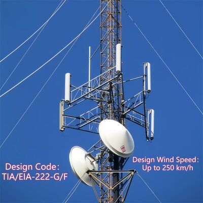 38M Guyed Wire Steel Tower Thermisch verzinkt voor magnetron over lange afstand