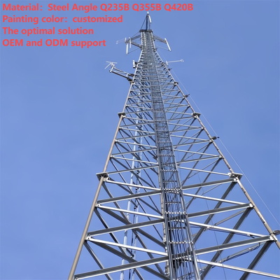 44m 54m 66m 74Meter thermisch verzinkte toren met 3 buizen voor busterminalhub 5G