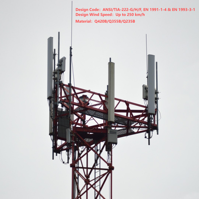 48m 60m 70m 77Meter Compacte Voetafdruk 3 Buis Telecom Toren Voor Stedelijke Voetgangersstraat 5G