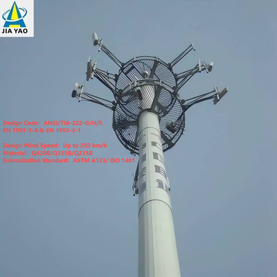 28 36 38 Meter Intern Kabel Routing Monopole Toren voor voetgangersoversteek 5G dekking