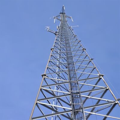 100FT 3-buis stalen communicatie buisvormige BTS radio-antennetoren HDG voor telecombasisstation