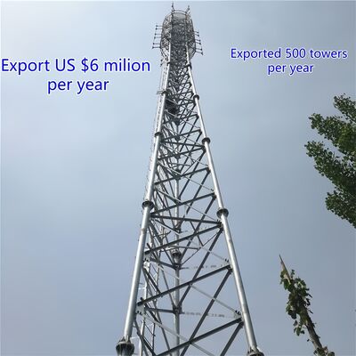 30M Q355 staal 3-buis telecomtoren compacte voetafdruk voor communicatiestation