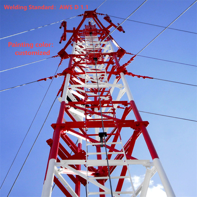 35M Q355 Steel Guyed Tower Light Foundation voor dekking van een groot graslandgebied