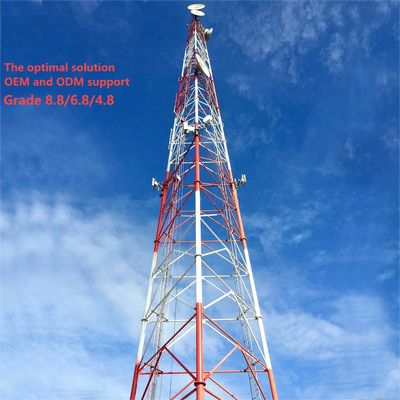 Zwaar uitgevoerde 3-potige stalen roostertoren voor afgelegen mijnbouwgebiedcommunicatie 4G 5G-basisstation Q345B thermisch verzinkte windbestendige mast