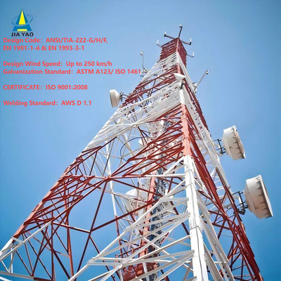 Signaaltransmissie 4-poots hoekige stalen communicatie Radio-mobiele zendmast voor telecom