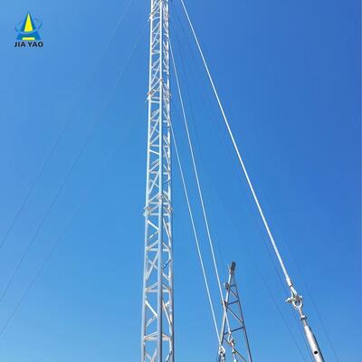 10m 20m 32m Galvanised Radio Antenna Telecommunication Guyed Mast Poles Steel Lattice Met Mast Pull Line Tower
